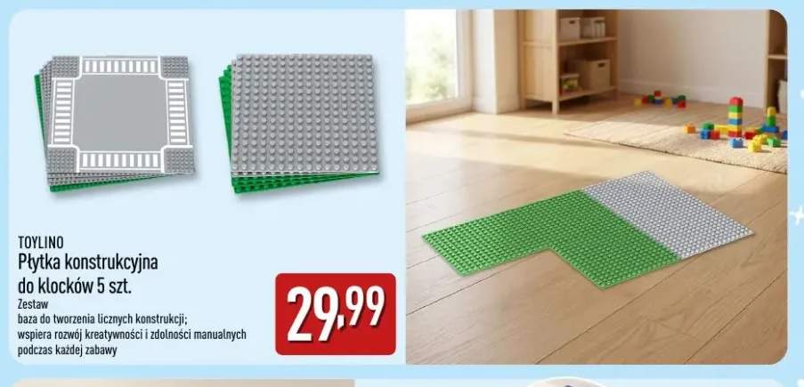Płytka konstrukcyjna do klocków 5 szt. Toylino