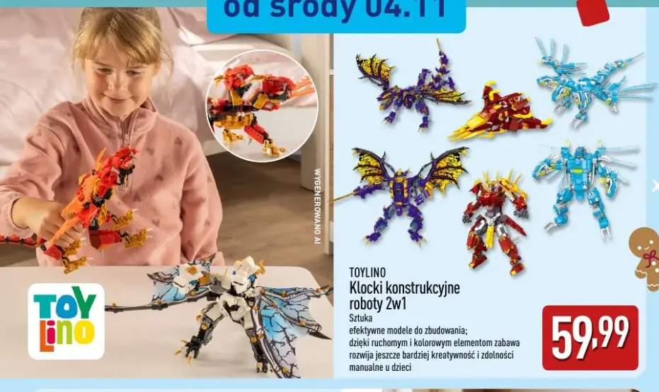 Klocki konstrukcyjne roboty 2w1 Toylino
