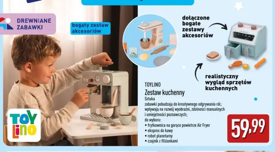 Zestaw kuchenny frytkownica na gorące powietrze Toylino +3 warianty