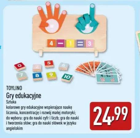 Gra edukacyjna do nauki cyfr i liczb Toylino +2 warianty