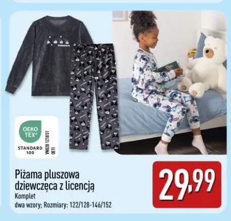 Piżama pluszowa dziewczęca z licencją