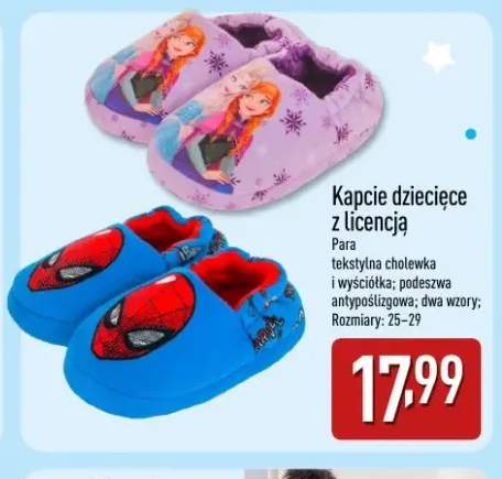 Kapcie dziecięce z licencją
