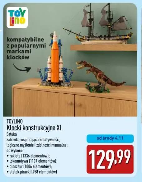 Klocki konstrukcyjne XL lokomotywa Toylino +3 warianty