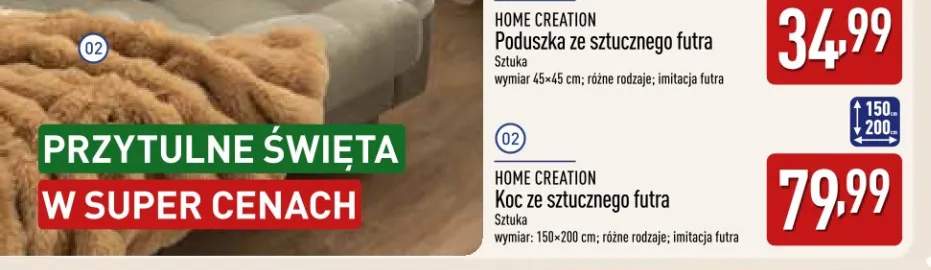 Koc ze sztucznego futra 150x200 cm Home Creation