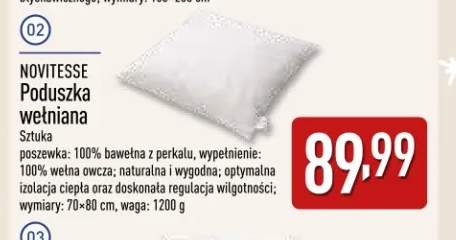 Poduszka wełniana 70x80 cm Novitesse