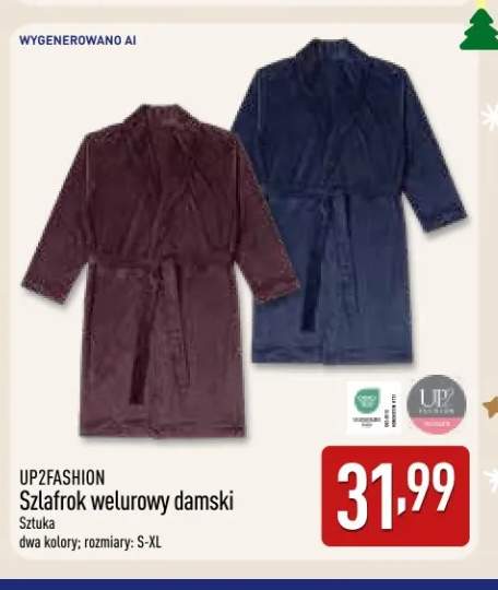 Szlafrok welurowy damski Up2fashion