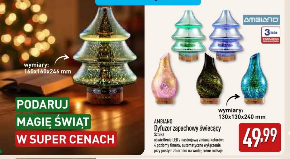 Dyfuzor zapachowy świecący Ambiano
