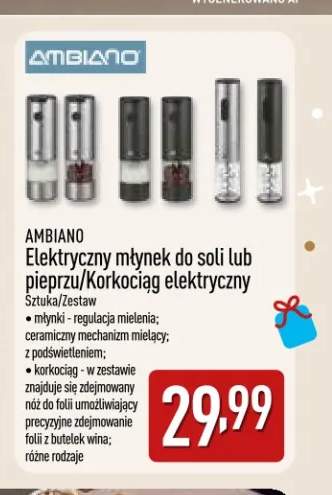 Elektryczny młynek do soli lub pieprzu Ambiano +1 wariant
