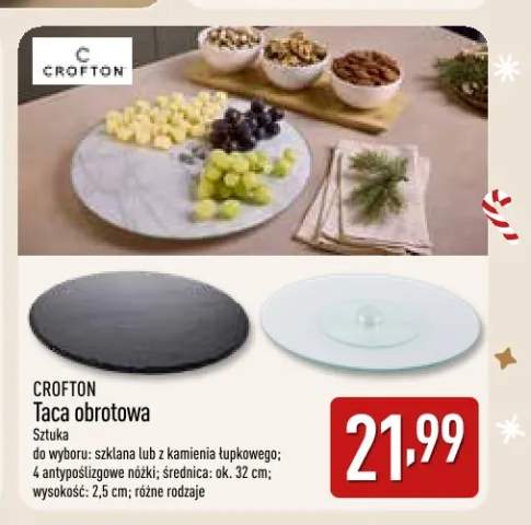 Taca obrotowa szklana Crofton +1 wariant