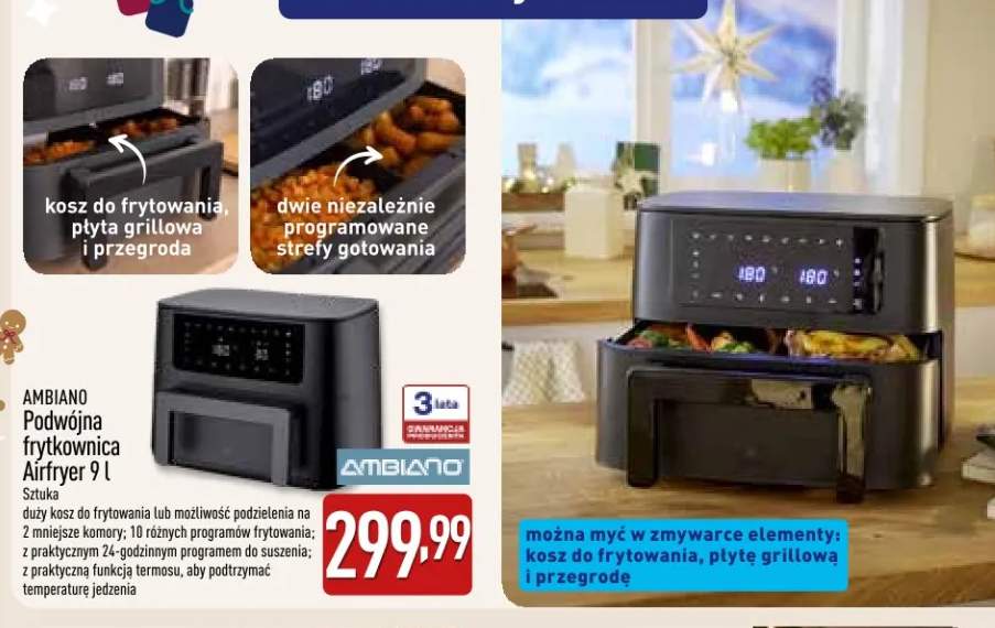 Podwójna frytkownica 9 l Ambiano