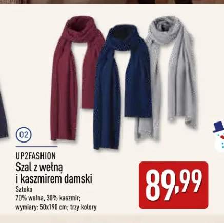 Szal z wełną i kaszmirem damski UP2FASHION