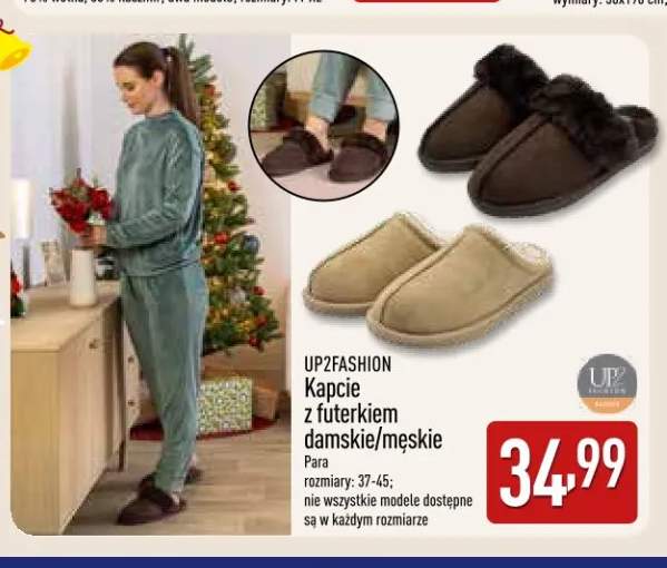 Kapcie z futerkiem damskie/męskie UP2FASHION