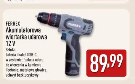 Akumulatorowa wiertarka udarowa Ferrex