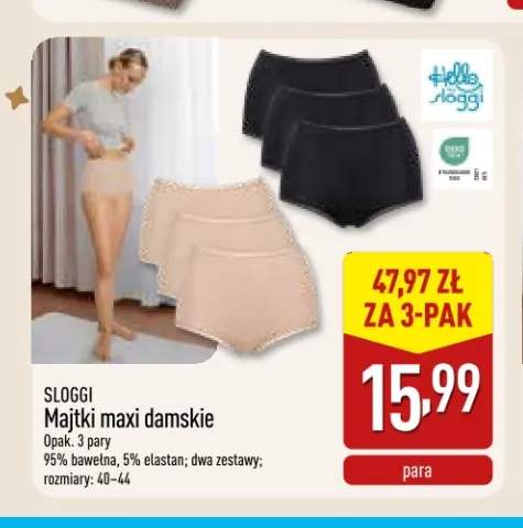 Majtki maxi damskie Sloggi 3-pak